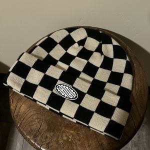 Corduroy checkered beanie